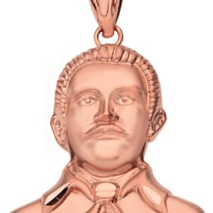 Solid 14k Rose Gold Jesus Malverde Sinaloa Narco Saint Necklace