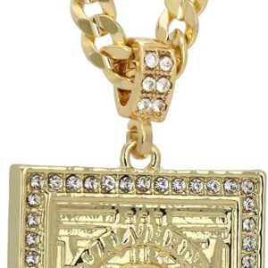 L & L Nation Mens 14k Gold Plated Cz MALVERDE Pendant Hip-Hop 6mm 30" Cuban #98 Chain