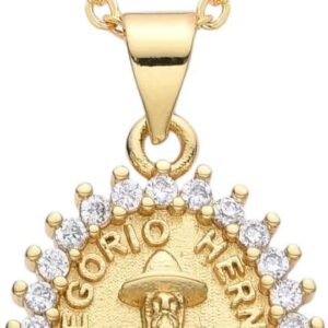 New for Trendy 2025 Gold Plated Oval Jesus Malverde Pendant Jose Gregorio Hernandez Necklace for Women Men Angel of The Poor Charms Catholic Jewelry Fashion Accessories Creative Gift