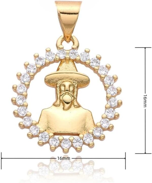 New for Trendy 2025 Gold Plated Oval Jesus Malverde Pendant Jose Gregorio Hernandez Necklace for Women Men Angel of The Poor Charms Catholic Jewelry Fashion Accessories Creative Gift - Image 2