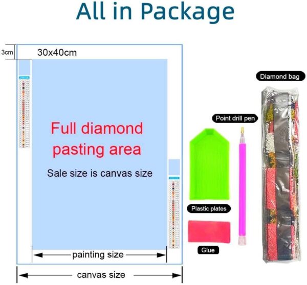 DIY Diamond Art Painting Kits for Adults Black and Purple Sugar Skull Girl Round Full Drill Canvas Gems Cross Stitch Art Kit 5D Painting by Diamond Mosaic Craft for Halloween 30x40cm(1) - Image 2