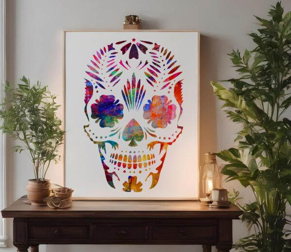 Day of the Dead Dia de los Muertos Sugar Skull Stencil Template Reusable for Painting on Walls, Wood, Arts and Crafts (340) - 11 x 17 Inches - Image 2