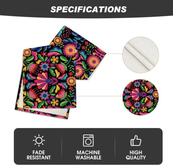 Artoid Mode Floral Dia De Los Muertos Serape Fiesta Mexican Table Runner, Mexico Day of The Dead Kitchen Dining Table Decoration for Home Party Decor 13x90 Inch - Image 5