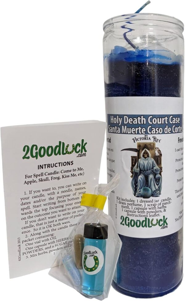 Holy Death Court Case Dressed Candle Kit - Santa Muerte Caso De Corte