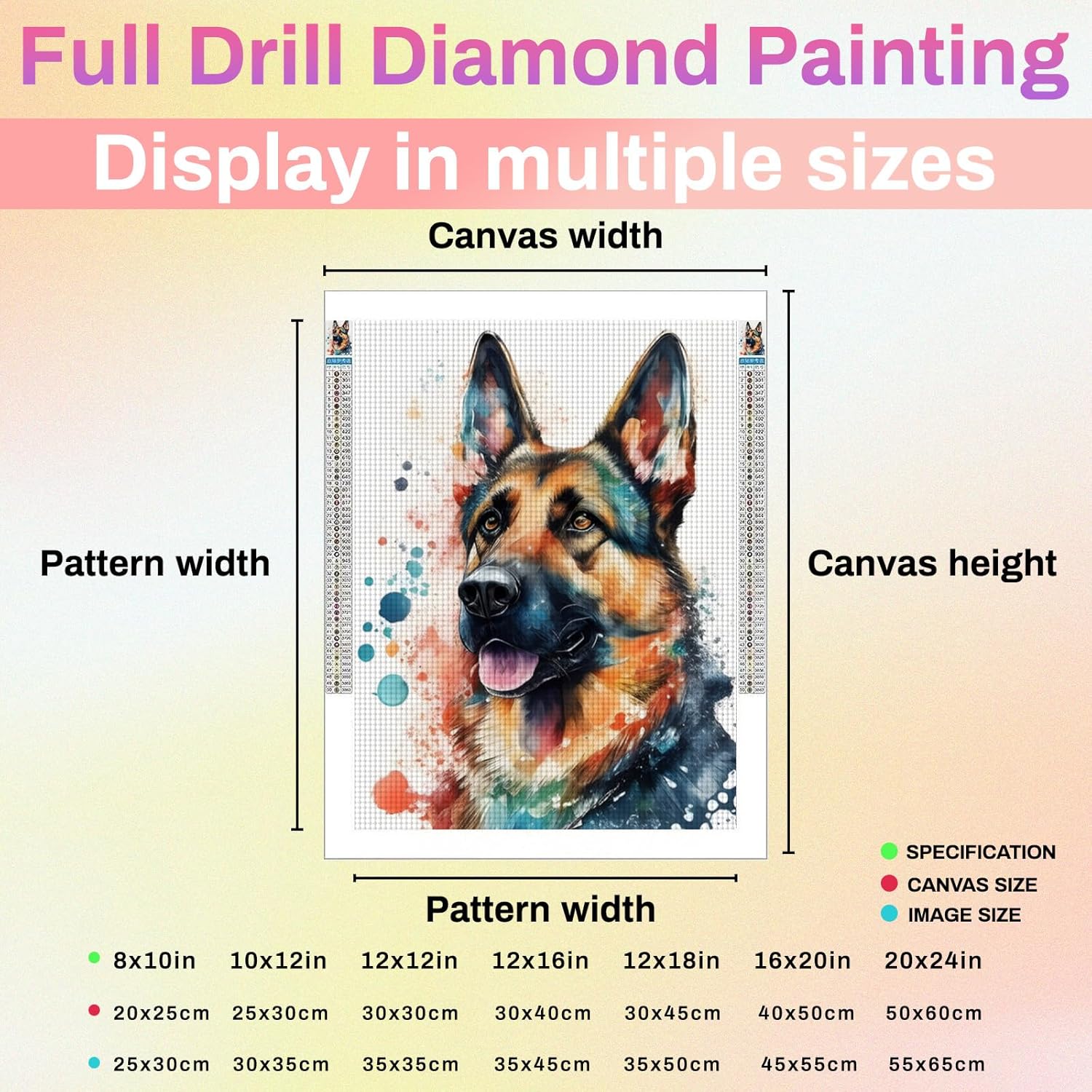 Golden Sugar Skull Diamond Painting, Sugar Skull Diamond Painting Kits, 5D DIY Diamond Painting Kits for Adults Kids Diamond Art, for Room Home Wall Decor Gift 12x16 inch - Image 2