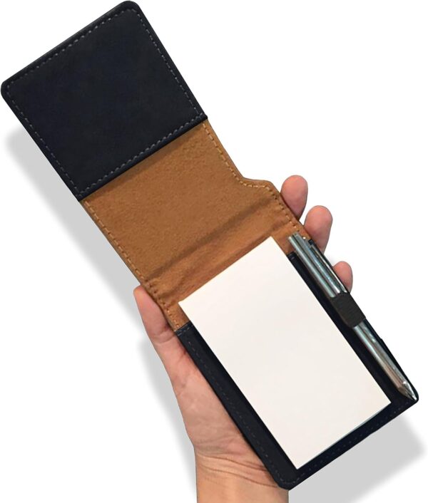 LaserGram Mini Padfolio with Notepad and Pen, Santa Muerte, Personalized Engraving Included (Black with Gold) - Image 4