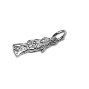 Tiny Santa Muerte Holy Death Small .925 Sterling Silver Charm Pendant