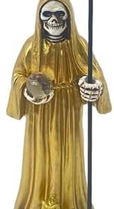 Love's Gift Holy Death Santa Muerte Religious Statue, 4 Inches Tall (Gold)