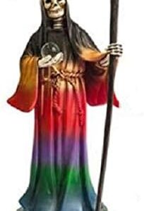 9" Santa Muerte 7 Color Holy Death Statue Grim Reaper Figure
