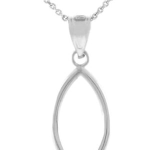 925 Sterling Silver Ichthus Christian Vertical Fish Pendant Necklace
