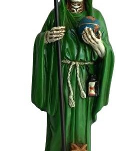 Cannan Santa Muerte 11" Green Dress Holy Death Grim Reaper