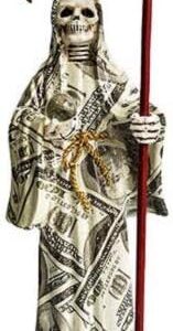GÜLIFE 9" Money Santisima Santa Muerte Statue Holy Death Grim Reaper Sculpture