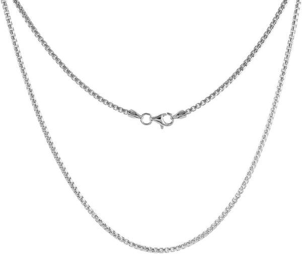 1 3/4 inch Sterling Silver Santa Muerte Necklace for Men Diamond Cut 18-30 inch Chain - Image 3