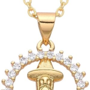 New 2025 Gold Plated Oval Jesus Malverde Pendant Jose Gregorio Hernandez Necklace For Women Men Angel Of The Poor Charms Catholic Decoration Jewelry Commemorative Accessories Trendy Best For Gift