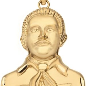 Solid 10k Yellow Gold Jesus Malverde Sinaloa Narco Saint Pendant