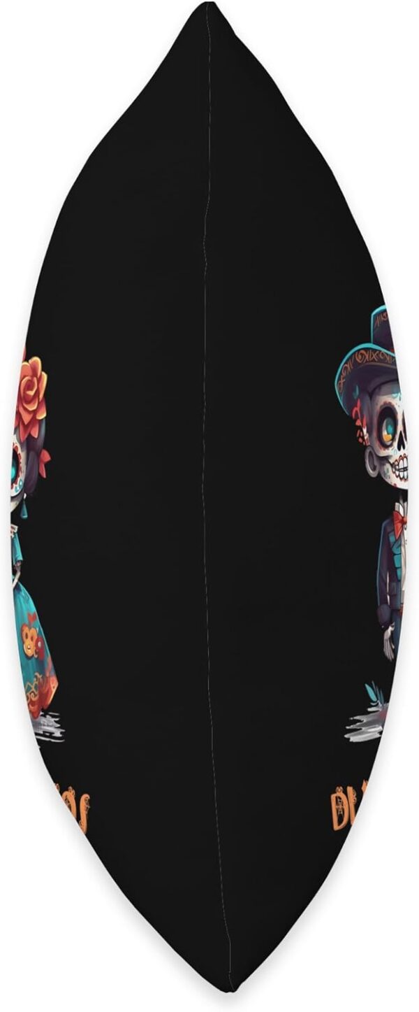 Colorful Mexican Dia de Los Muertos Art Throw Pillow, 18x18, Multicolor - Image 2