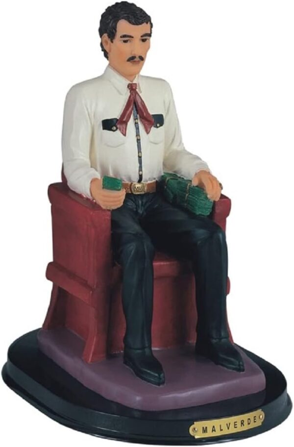ICE ARMOR 10.5" H Jesus Malverde Statue Angel of The Poor Sinaloa Religious Figurine Office Desk/Home/Living Room/Table Decor, Perfect House Warming Gifts for New Home