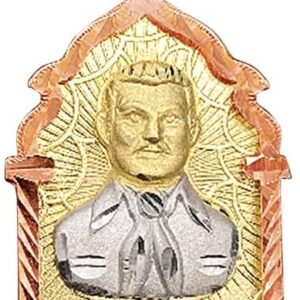 TGDJ 14K Tri Color Gold Diamond-Cut Jesus Malverde Narco Saint Sinaloa Pendant For Men And Women | 1.75 Inch