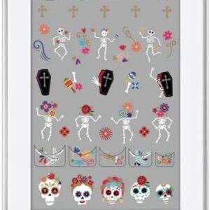 Dashing Diva Magic Pick Nail Art Stickers - Sugar Skulls
