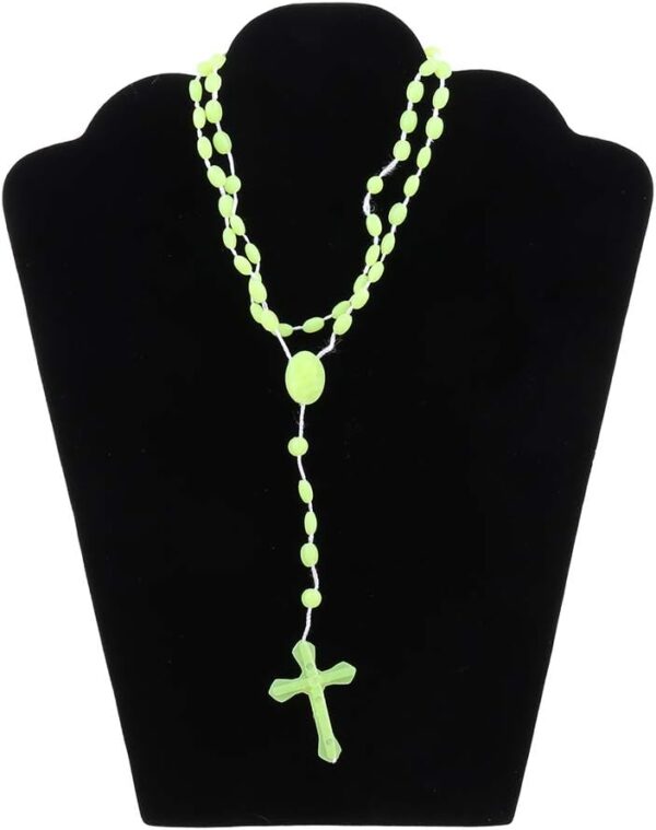Plastic Rosary Beads Luminous Necklace Catholicism Prayer Religious Jewelry, Cross Necklace for Women, Cross Necklace for Men, Women's Chain Necklaces, Men's Necklaces - Image 4