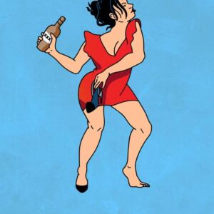 La Borracha Drunk Woman Mexican Lottery Funny Parody Day Of Dead Dia Los Muertos Decorations Mexico Beer Booze Bottle Person Party Drinking Spanish Cool Wall Art Print Poster 12x18