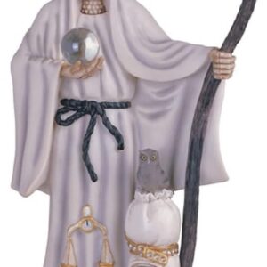 ICE ARMOR 16'' H White Santa Muerte Holding Scythe with Sack Statue Our Lady of The Holy Death Figurine Religious Decoration, Multicolor (78GSC316.72W)