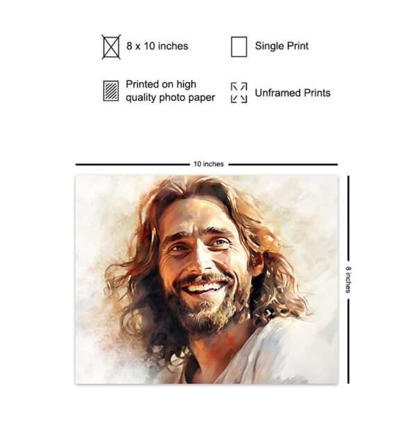Jesus Christ Wall Decor Art - Christian Gifts for Women, Men - Inspirational Wall Decor - Religious Wall Art & Decor - spiritual Decor - Christianity God Wall Art - Jesus Poster - Jesus Wall Decor - Image 2