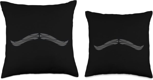 Stylish Mustache Design Dia De Los Muertos Art Bundle Throw Pillow - Image 3