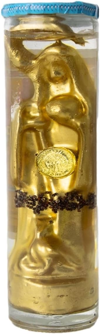 Gel Candle | Santa Muerte Come Money | Ritualized | Prepared | Personalized | Attracts Abundance and Prosperity | - Image 9