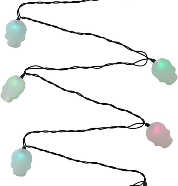 Kurt Adler UL 10-Light LED Sugar Skull Color Changing Light Set - Image 5