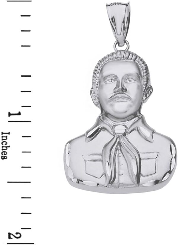 Solid 10k White Gold Jesus Malverde Sinaloa Narco Saint Necklace - Image 3