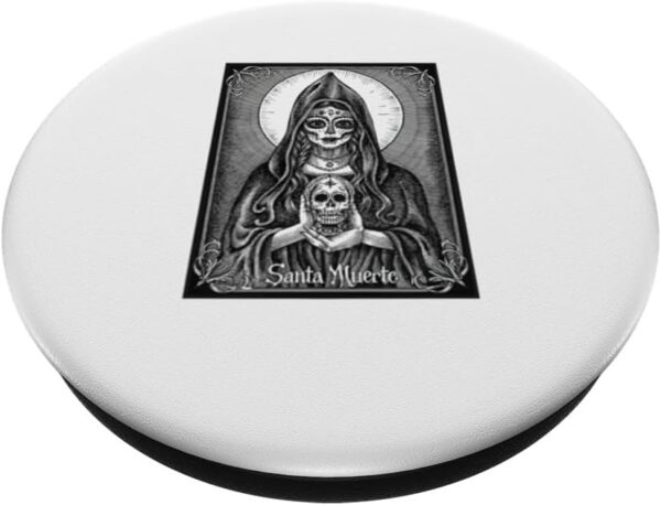SANTA MUERTE PATRON SAINT OF DEATH MEXICAN BLACK EDITION ART PopSockets Standard PopGrip - Image 2