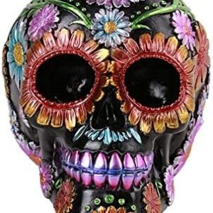 Pacific Giftware Day of The Dead Floral Skull Home Tabletop Decorative Resin Figurine
