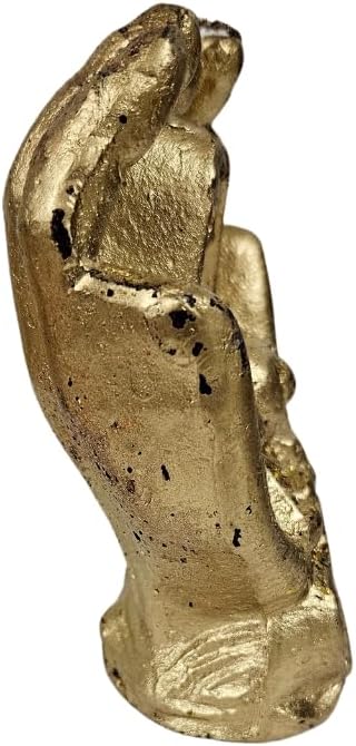 Gold Santa Muerte in Hands Figure Candle 5' - Image 4