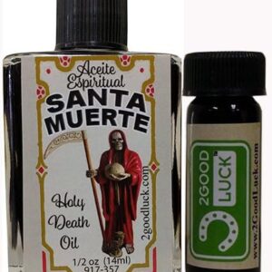 Holy Death, Spiritual Oil with 1 Dram Perfume Set for Magic and Rituals. Santa Muerte Aceite Espiritual para Rituales Y Magia.