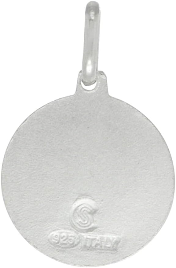 15mm Dainty Sterling Silver St Joseph Medal Necklace 5/8 inch Round Nickel Free Italy - Image 2