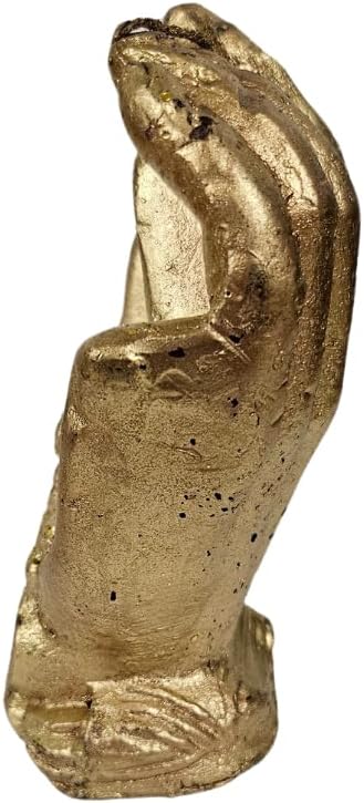 Gold Santa Muerte in Hands Figure Candle 5' - Image 2