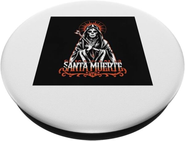PATRON SAINT OF DEATH SANTA MUERTE MEXICAN FOLK HEALER ART PopSockets Standard PopGrip - Image 2