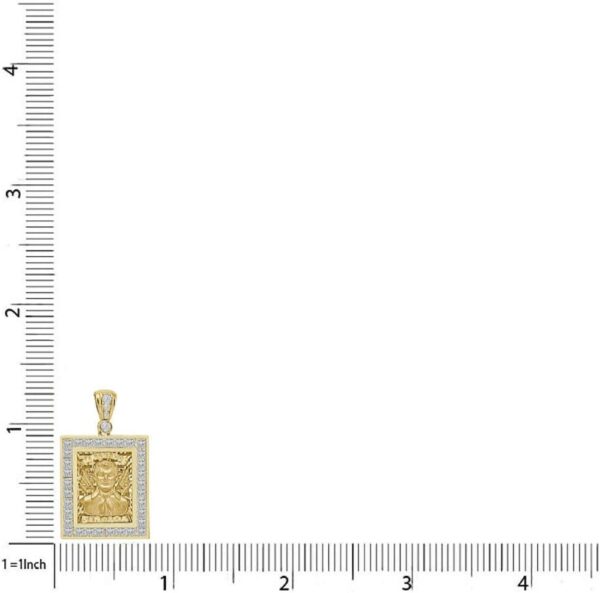 Real 10K Solid Gold Jesús Malverde Sinaloa Narco-Saint Pendent Charm 1.25'' - Image 2