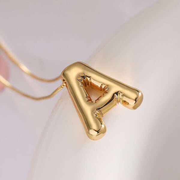 Gold Initial Necklaces for 𝐖𝐨𝐦𝐞𝐧 𝐓𝐞𝐞𝐧𝐬 𝐆𝐢𝐟𝐭𝐬 Trendy Stuff Bubble Letter Pendant Necklace Gold Jewelry Birthday Gifts for Women Teen Her Mom Sister - Image 2