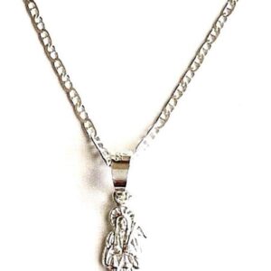 925 STERLING SILVER GRIM REAPER NECKLACE 18” LONG/925 PLATA CADENA DE LA SANTA MUERTE 18" LARGO -20x6mm