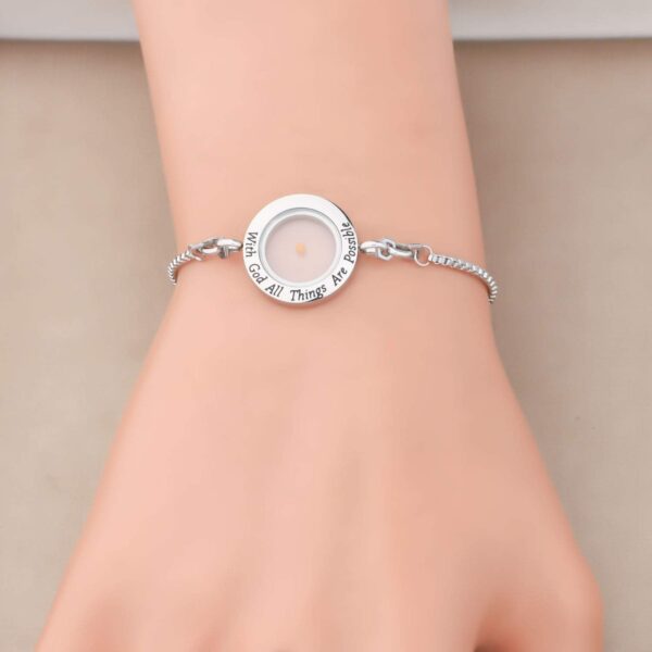FAADBUK Christian Mustard Seed Bracelet Christian Gift With God All Things Are Possible Mustard Seed Jewelry Bracelet Religious Gift Jewelry - Image 4