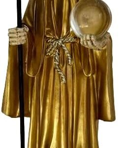 Gold Tunic Color Holy Death Grim Reaper 12" Coin Base Abundance & Money Santa Muerte Manto Dorado