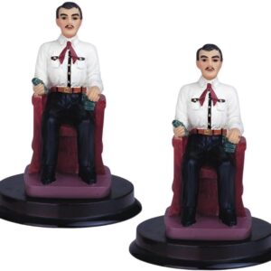 ICE ARMOR 2-PC Gift Set 5" H Jesus Malverde Statue Angel of The Poor Sinaloa Figurine Holy Figurine Statue Ornament Home Room Office Decor Ideas