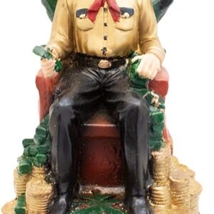 Luz Maria Resin Image Jesus Malverde Sitting 30cm (Golden)