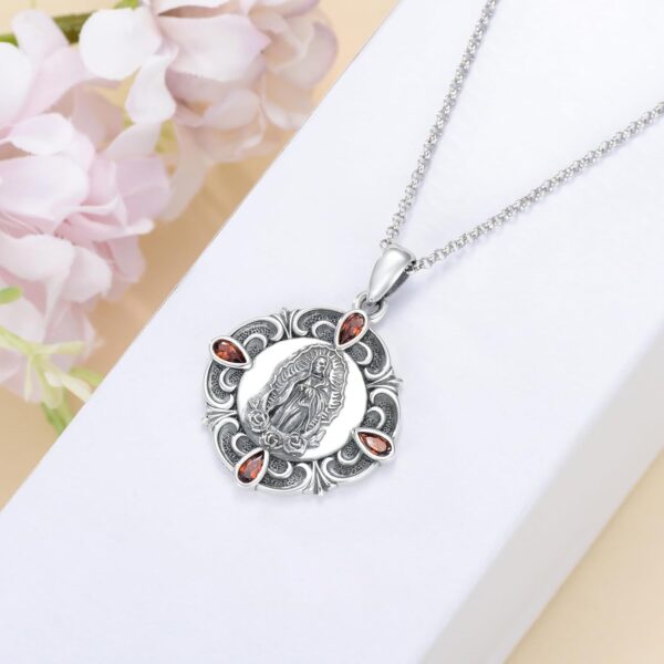 Santa Muerte Necklace 925 Saint Dead Pendant Religious Amulet Jewelry for Women Men Valentine's Day Christmas Birthday Gift - Image 3
