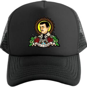 Jesus Malverde Mexico (Trucker Style) Snapback Hat - Black