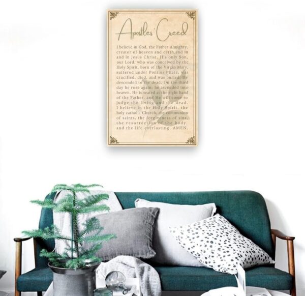 Panfegzi Apostles Creed Christian Wall Art Print Giclee Fine Art Modern House Decorative Paintings Printed Canvas Pictures Poster Kitchen Decorations (12.00''x18.00'',Framed) - Image 4