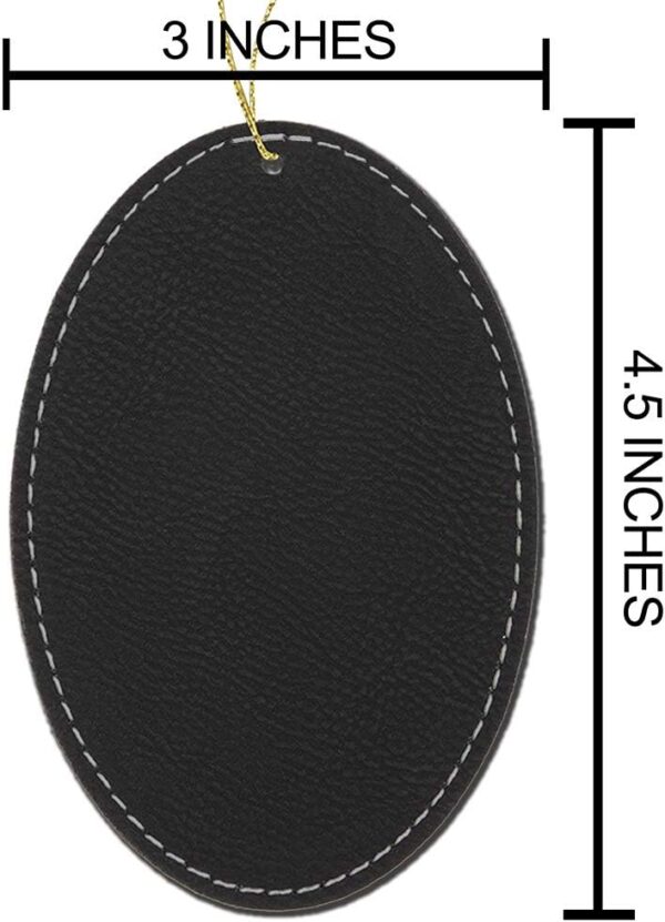 LaserGram Personalized Christmas Ornament, Malverde, Faux Leather, Custom Laser Engraved Gift Idea (Oval Shape, Black with Silver) - Image 3