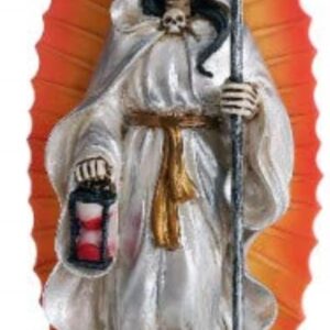 Santa Muerte Saint of Holy Death Standing Religious Statue 7.25 Inch White Tunic Purification Santisima Muerte Sculpture